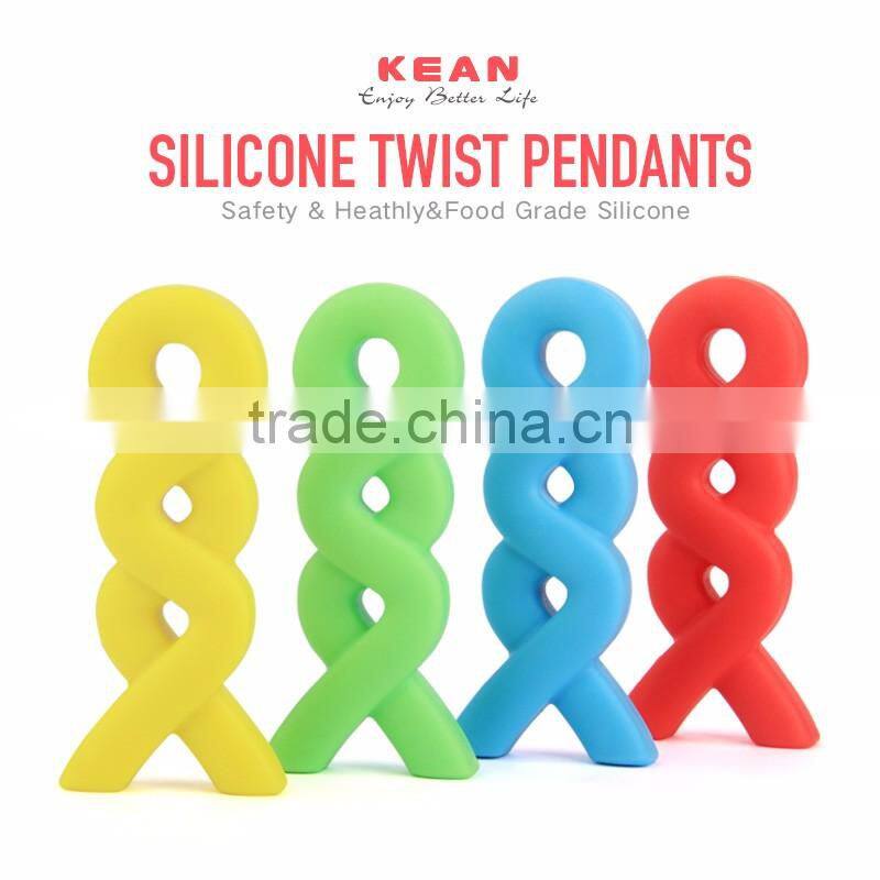 2017 fashion silicone twist pendant jewelry