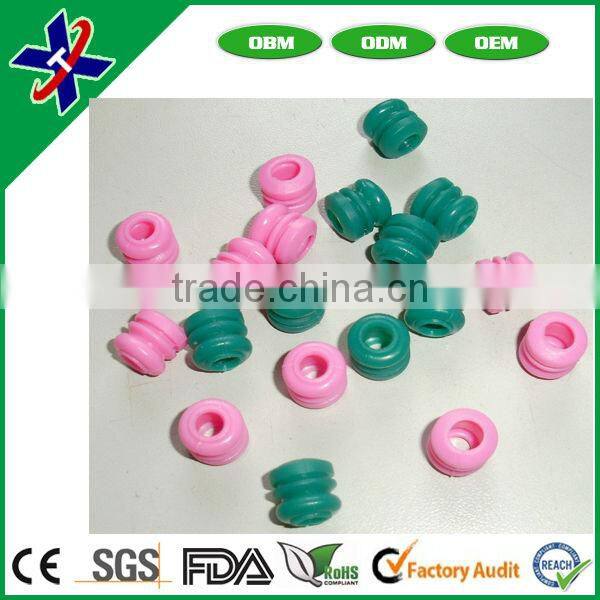 Colored silicone rubber grommet