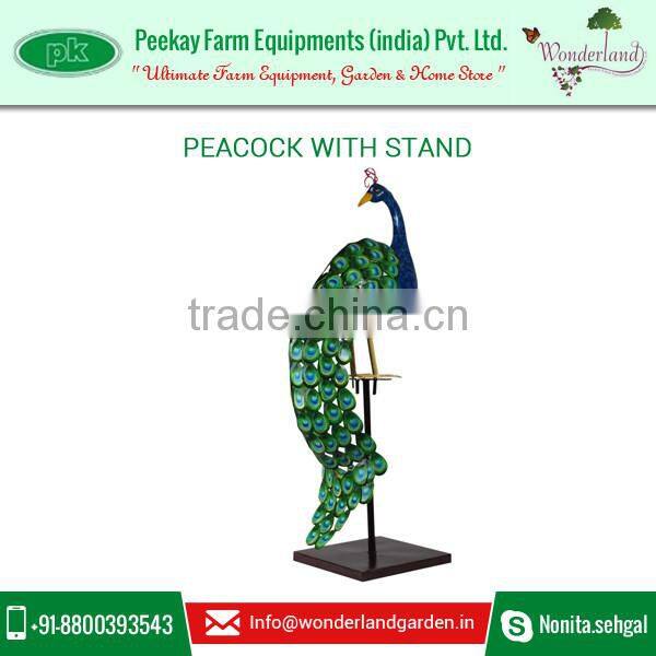 Customly Designed Metal Peacock With a Stand for Garden Decoration