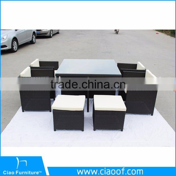 modern stylish outdoor furniture cheap rattan dining set wicker table and chair
