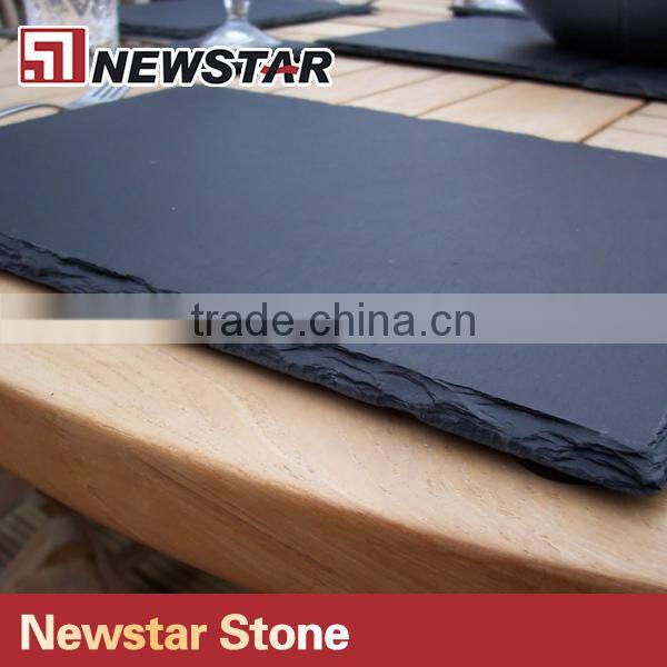 convenient black slate stone serving tray/plate/cup dinnerware