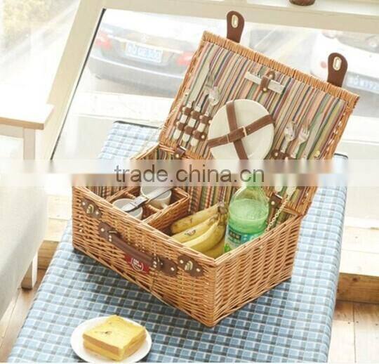 handmade luxury round wicker picnic basket with handle wholesale