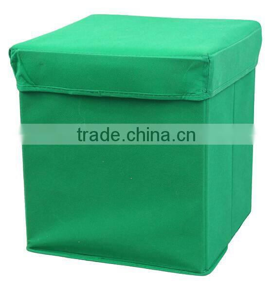 Folding Storage Ottoman With Grid For Little Gift Interlayer