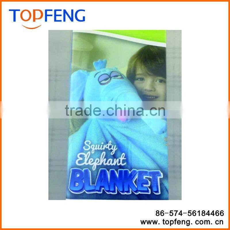 Child snuggle puppets squirty elephant blanket