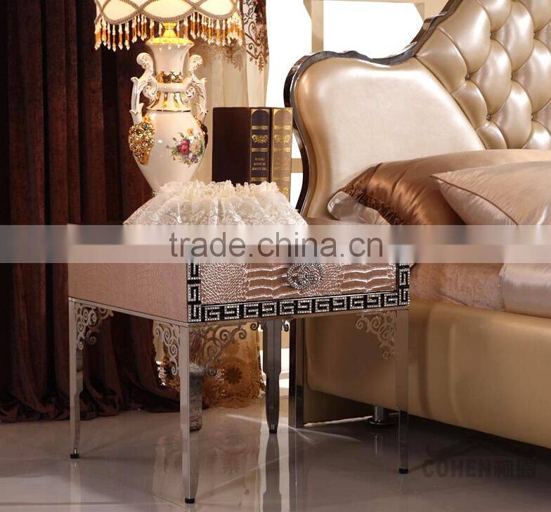 2015 Master king size leather bedroom furniture set / home bedroom furniture YC107 YC107