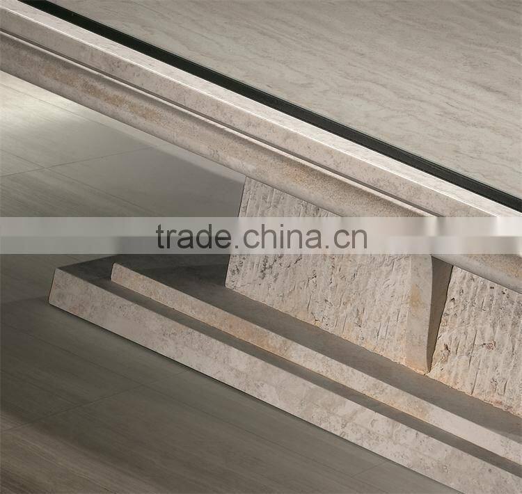 modern glass top white marble travertine coffee table for home used