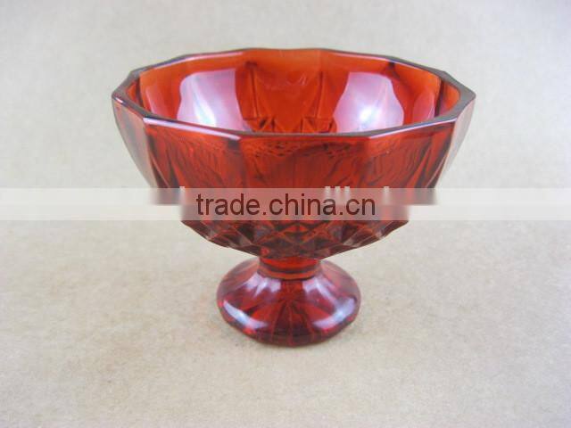 colorful ice cream cold drink glass cup with base