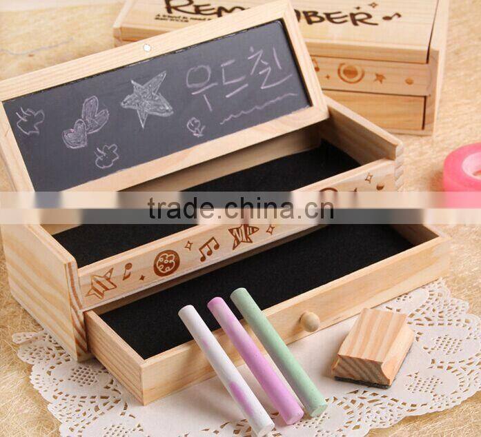 Multi-functional wooden pen holder