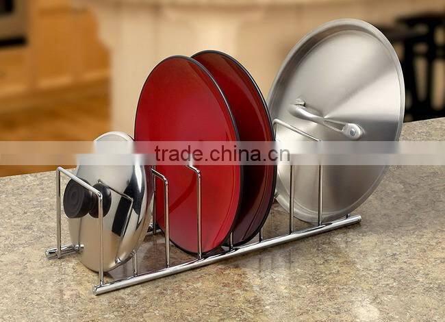 Hot Sale Kitchen Storage Shelve Pot Lid Rack Organizer