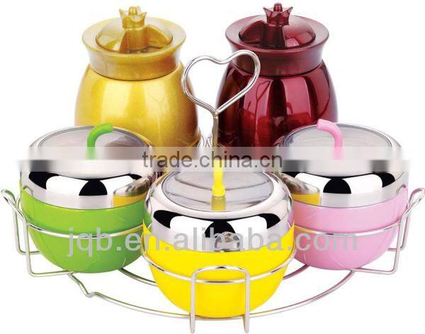 5pcs stainless steel seasoning pot spice container set