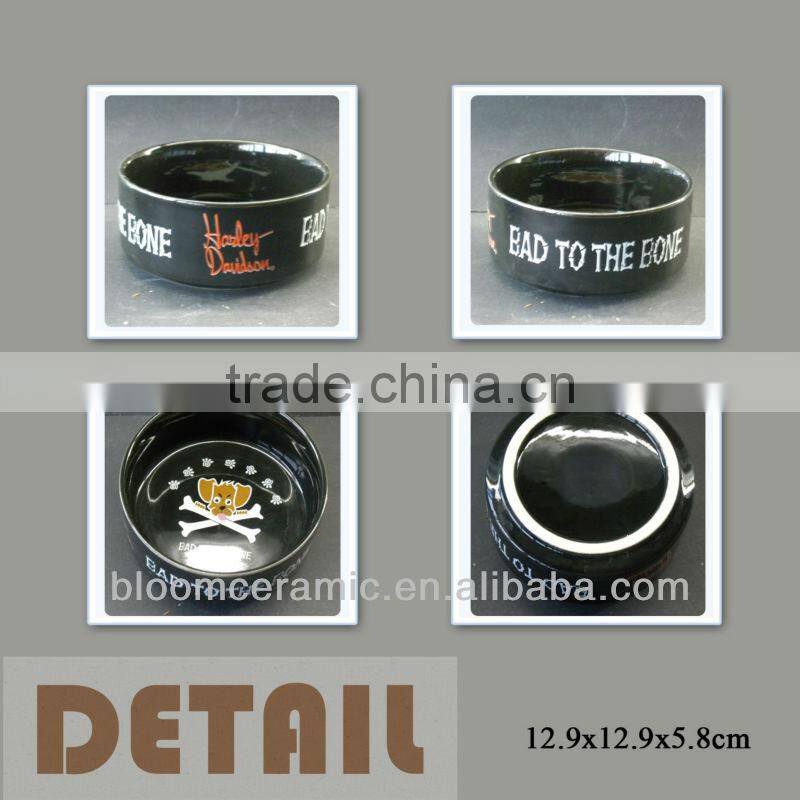 Black hot selling enamel dog bowls