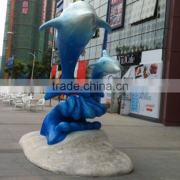Fiberglass dolphin statue sculpture figure