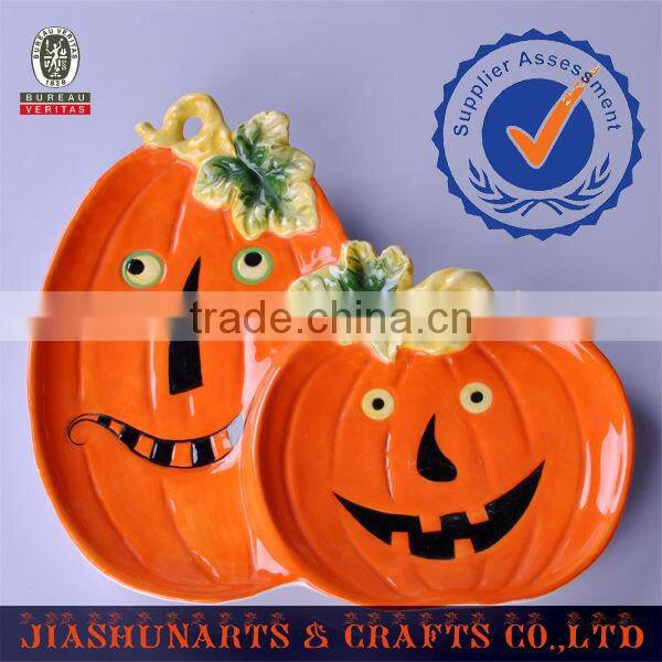 Smile Pumpkin Halloween Ceramics Plate