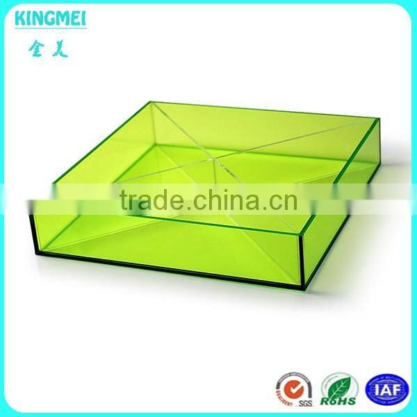 Desk top fluorescent orange acrylic jewelry trays, beer display holder, document storage stand