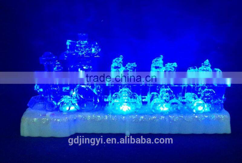 2015 Acrylic train and Santa heads table decoration with led light