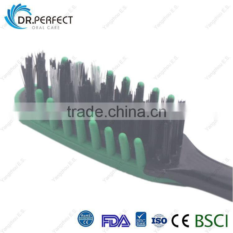 hot sale adult toothbrush with soft rubber handle teeth cleaning