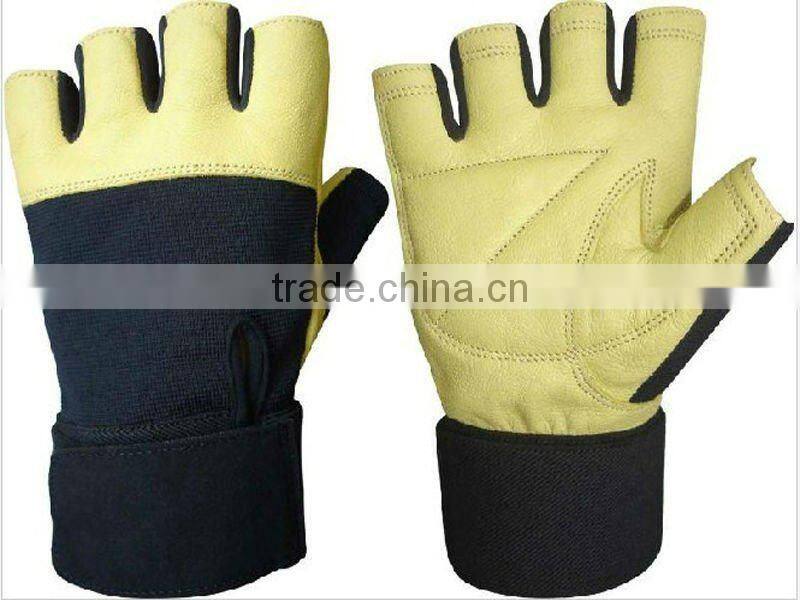 Half Finger Pig Skin Weight Lifting Glove