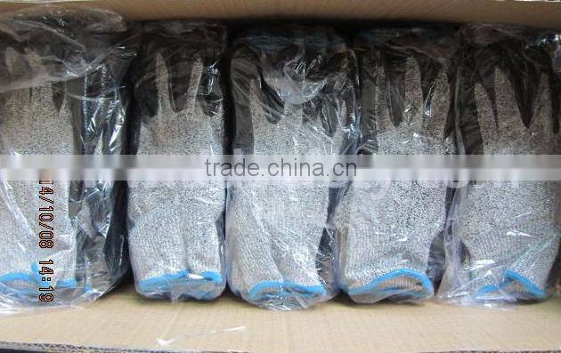 DDSAFETY 2017 13G HPPE PU Coated Safety Gloves Cut And Chemical Resistant Safety Work Gloves