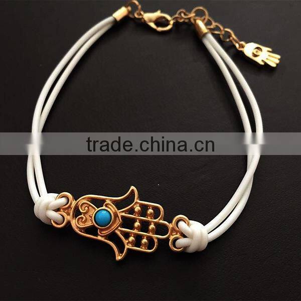 gold hamsa hand rubber bracelet