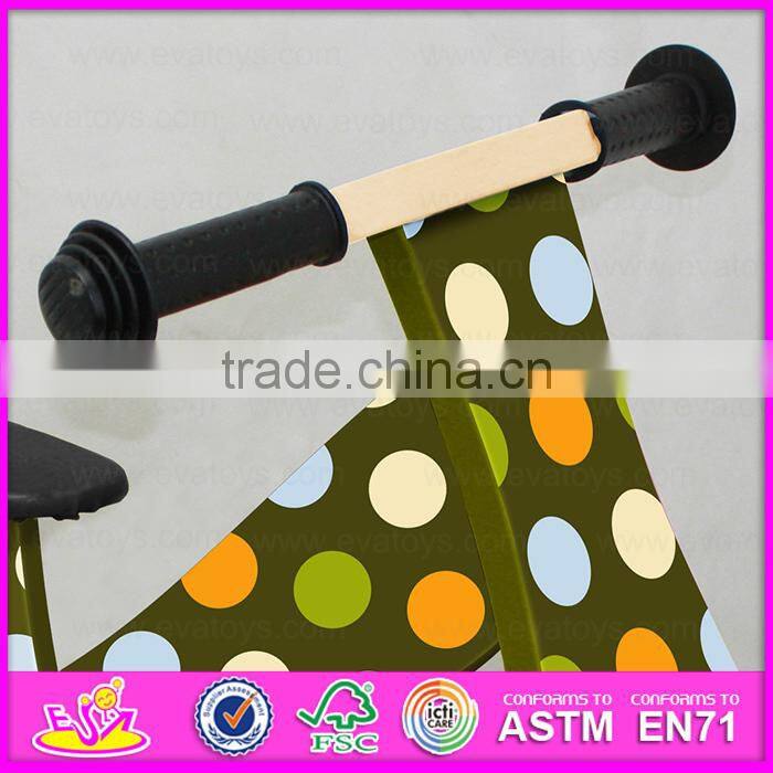 Preschool Balance push wooden children bicycle,Wooden Balance Bike for children,Brightly colored wooden children bicycle W16C117