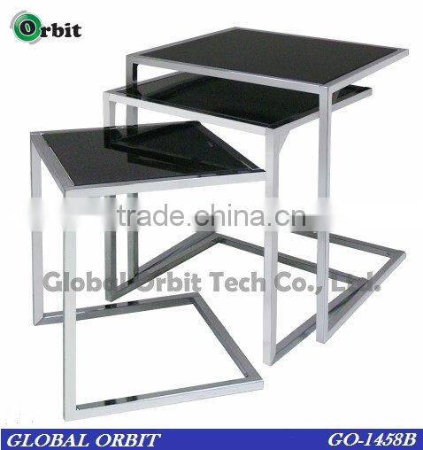 Modern Nesting Table Living Room Square Tea Table Tempered Glass Table