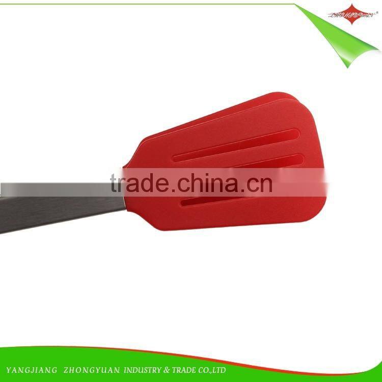 ZY-H3005 14"non stick BBQ cooking and function of serving tongs with slotted heads