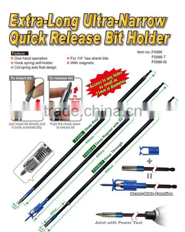 Ultra-Narrow Quick Release Bit Holder