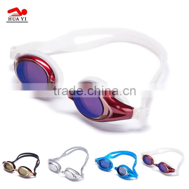 PC mirror coated custom design for adults swimming goggle