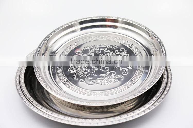 china factory custom printed promotional metal stainless steel tray for food