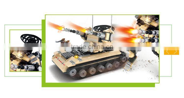 2 in 1 Wholesale Child play building blocks mini plastic tank toy