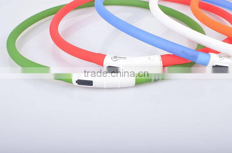 HFR-YD-03wholesale pet PU dog rope LED collar charging warning light