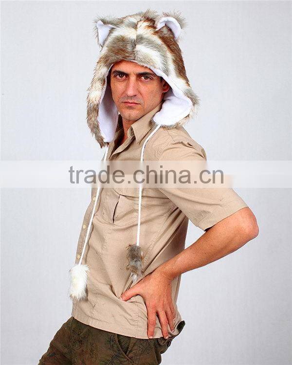 Super quality latest stylish animal scarf trapper hood hat