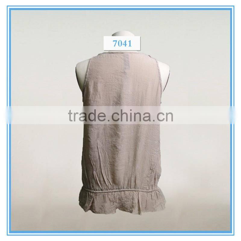Fashion Crochet Camisole Ladies Sleeveless Embroidered Top Tencel Fabrics