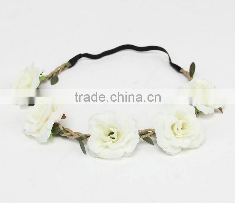 F20074N Wholesale artificial flower garland hair accessory
