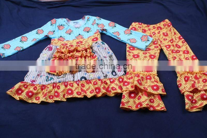 Flower Frilly Ruffle Pattern Beautiful Teen Girl Clothing Set LBYTZ001-47