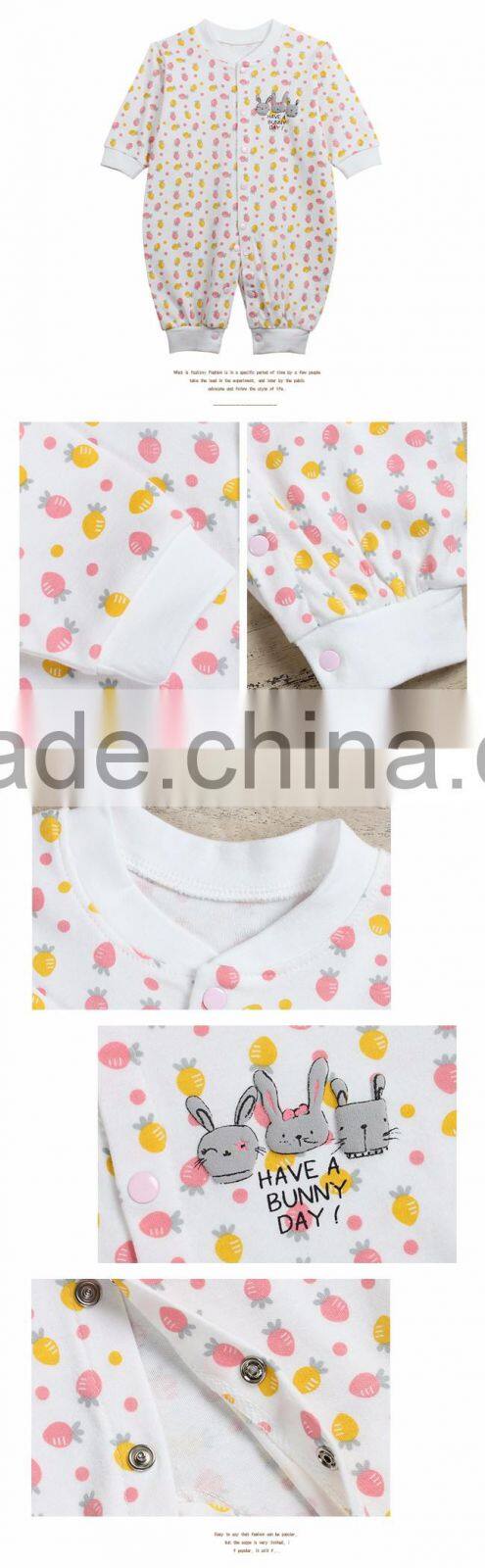 2017 high quality newborn baby romper 100% cotton full sleeve cheap kids wear