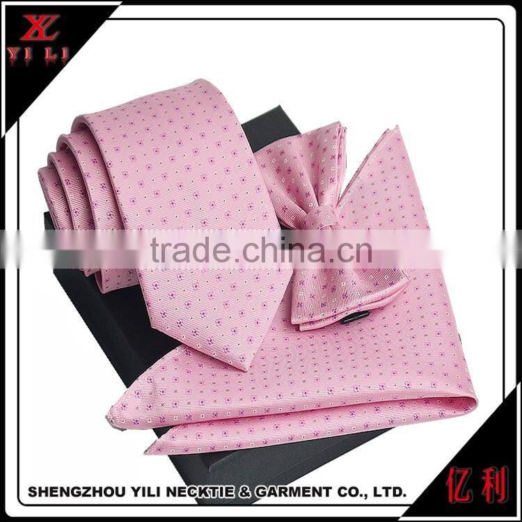 Wedding polyester hanky neck tie and pocket square set