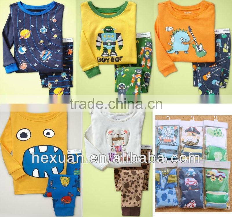 100% cotton baby Pajamas baby tee shirts tight top pant kids t-shirt
