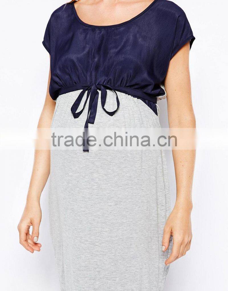 Maternity clothing Mamalicious Contrast Jersey Dress