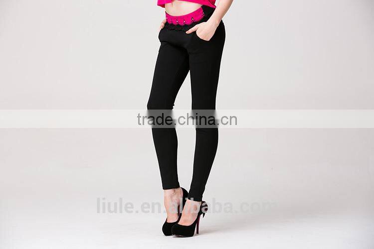 new fashion black lace slimming brand 2014 latest ladies fashion trousers design