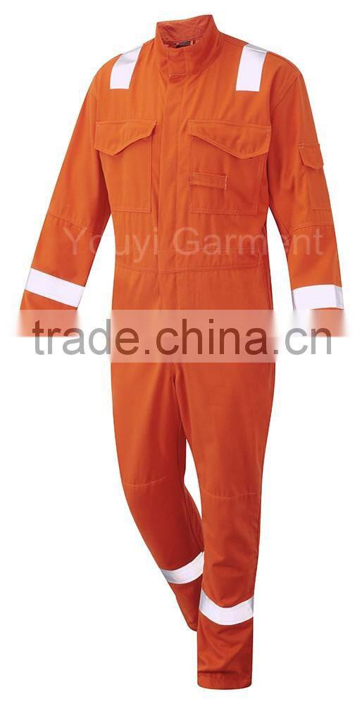 Manufacture 100%Cotton Fire Resistant Workwear European Coverall for Oil and Gas Industry