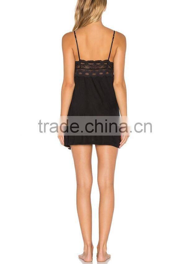 100% nylon sleeveless dress design with lace modern girl dress
