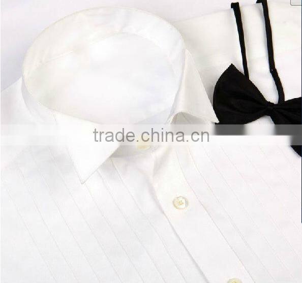 new men's brand designer white high quality wing collar tuxedo dress shirt