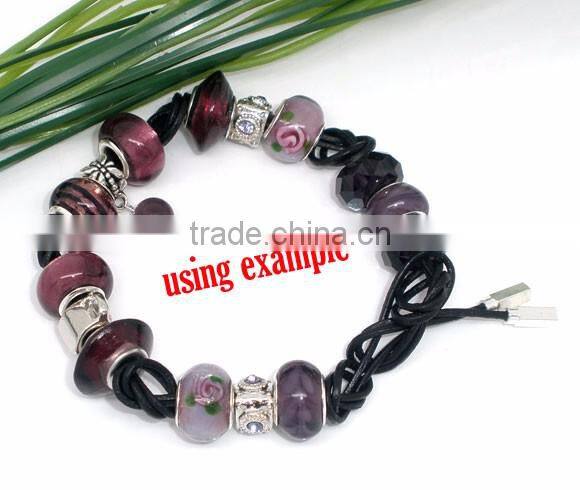 925 Sterling Silver End Tips Real Leather Lariat Necklace100cm