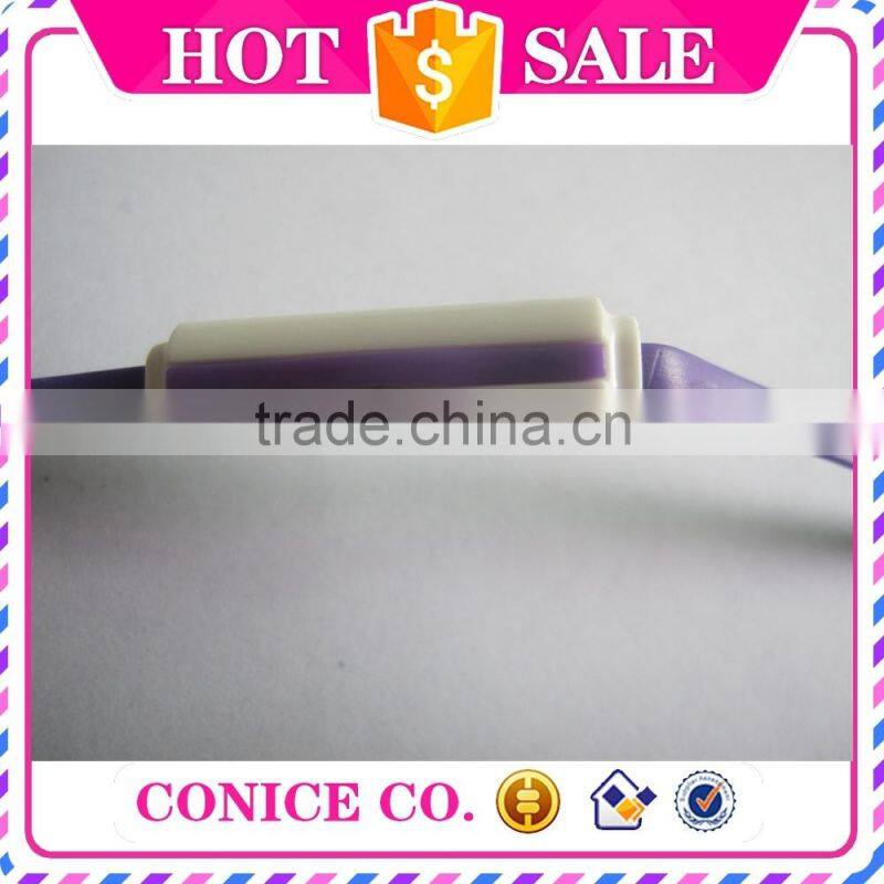 new arrival purple silicone plastic speaker flat cable wired magic sound stereo in-ear earbuds earphone with mic