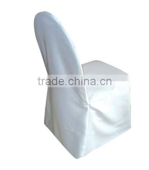 Basic plain woven 100%polyester chair cover white banquet chair cover wedding chair cover