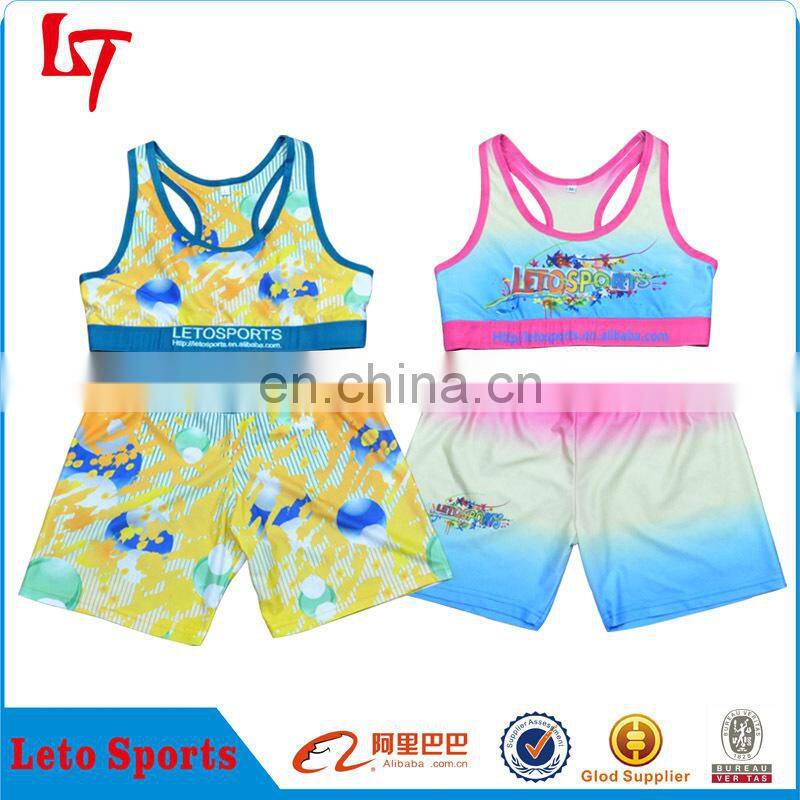Baby girl's custom sublimation design mini cheerleading bra/cheerleader crop top /cheerleading uniform