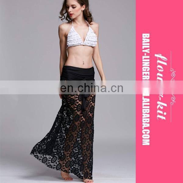 Accept OEM service latest design halter crochet white summer long beach dress