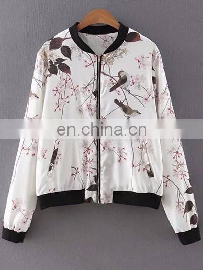 Latest women fashion embroidered short baseball bomber jacket