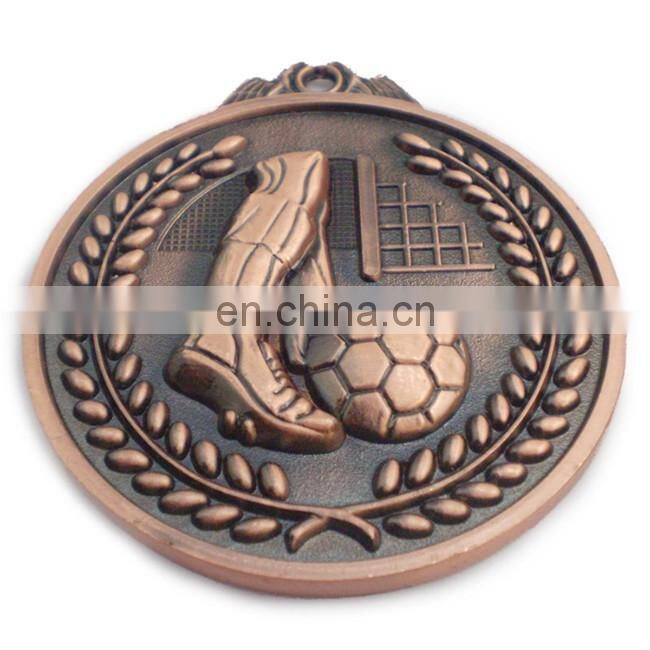Gold logo cheap award sport medal with ribbons/lanyards